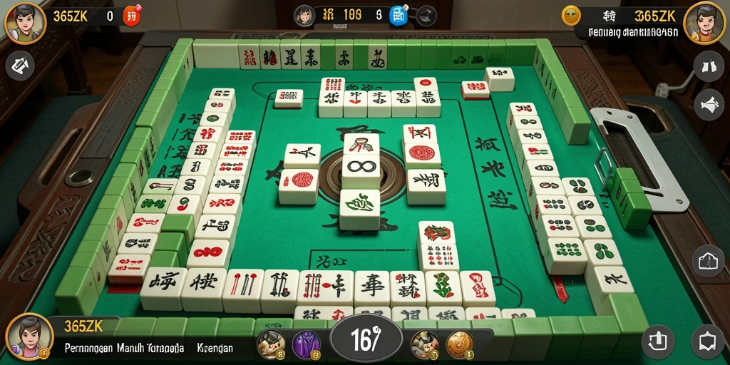Tampilan gameplay Mahjong yang menarik di 365ZK.