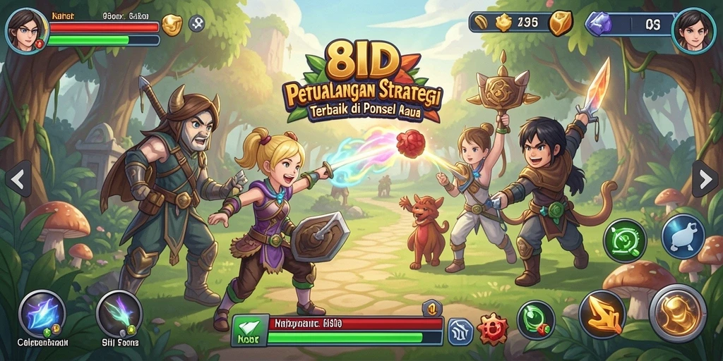 Screenshot utama 8ID menampilkan pertempuran strategi yang seru.