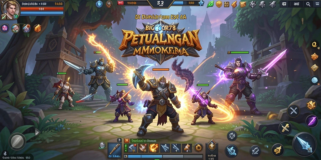 Tampilan gameplay epik dalam BIGCOR78 dengan aksi seru dan dunia yang luas.