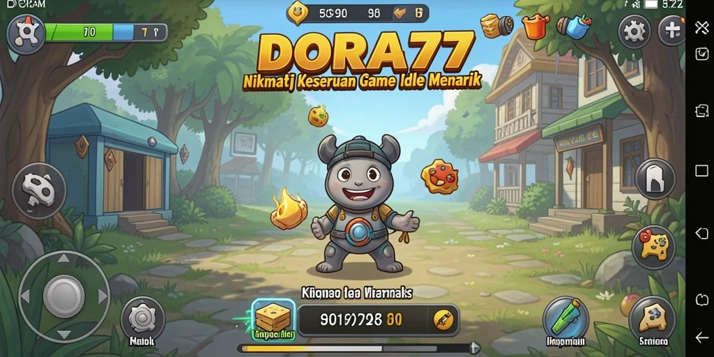 Screenshot permainan DORA77 memperlihatkan karakter dalam aksi Idle yang menarik.