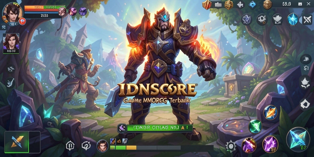 Screenshot utama IDNSCORE menggambarkan aksi mendebarkan dalam gameplay MMORPG.