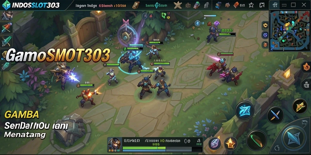 Gameplay seru dan penuh aksi dari INDOSLOT303 dalam pertempuran MOBA.