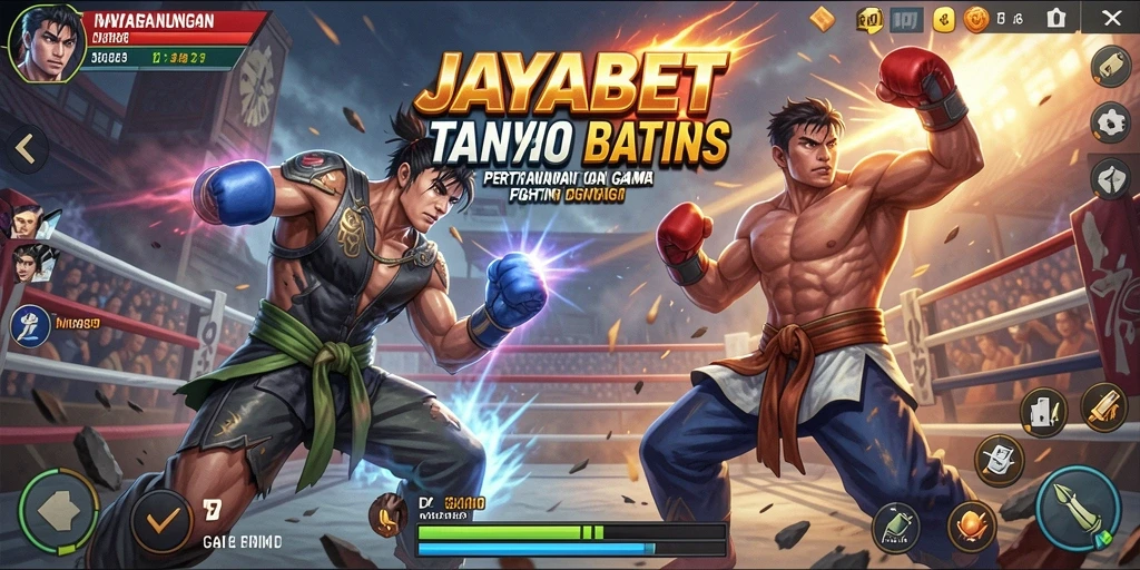 Tangkapan layar utama JAYABET menampilkan aksi pertarungan seru di arena.