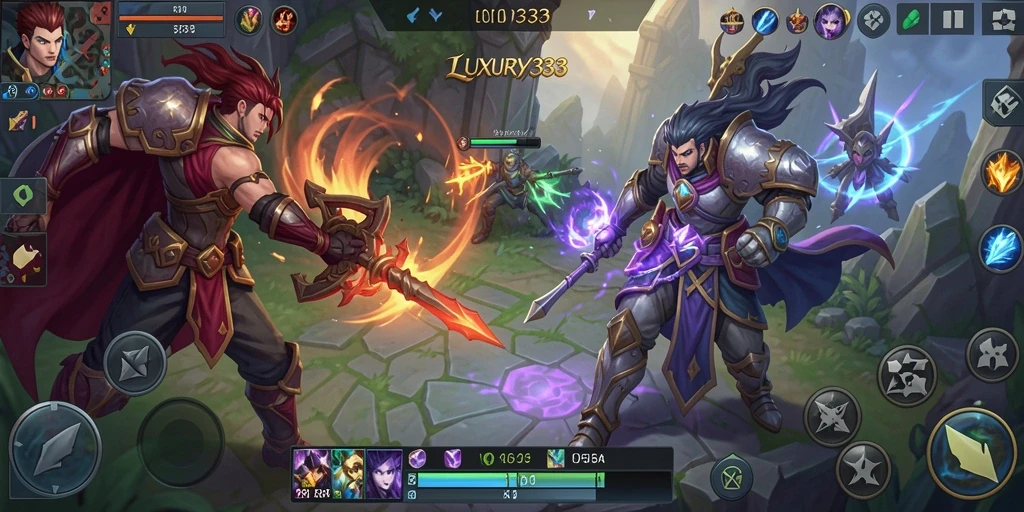 Tampilan gameplay seru dalam LUXURY333 dengan strategi tim.