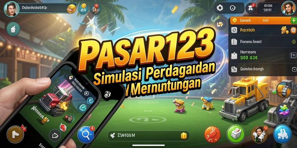 Tampilan gameplay PASAR123 yang menampilkan simulasi perdagangan yang realistis.