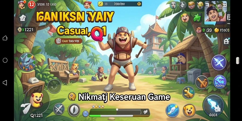 Tampilan gameplay QQ1221 yang ceria dan mengasyikkan.