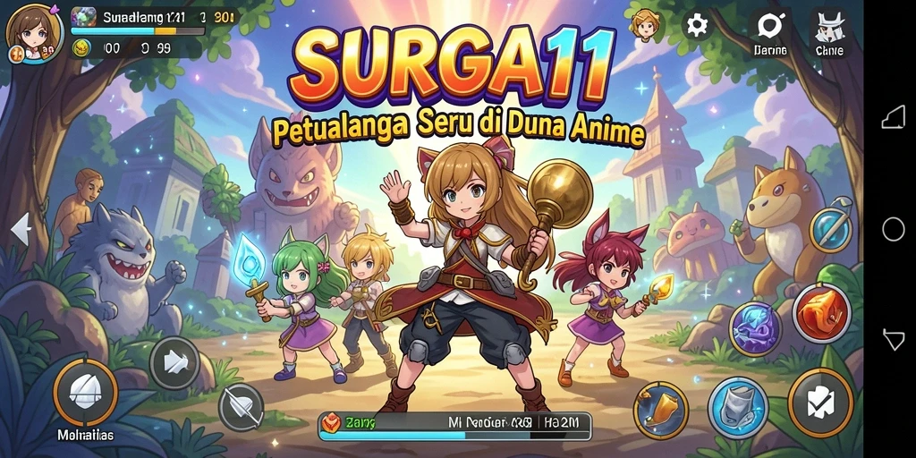 Tampilan gameplay mendebarkan dari SURGA11 dengan karakter Anime yang menawan.