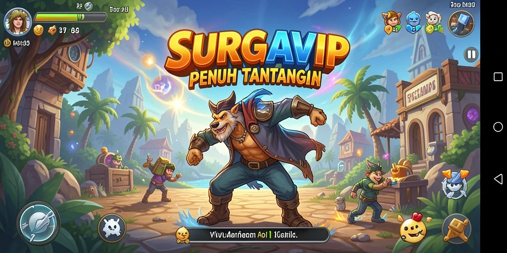 Tampilan gameplay SURGAVIP yang mendebarkan dan penuh aksi.