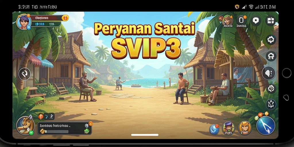 Tampilan gameplay SVIP3 yang ceria dan penuh warna.