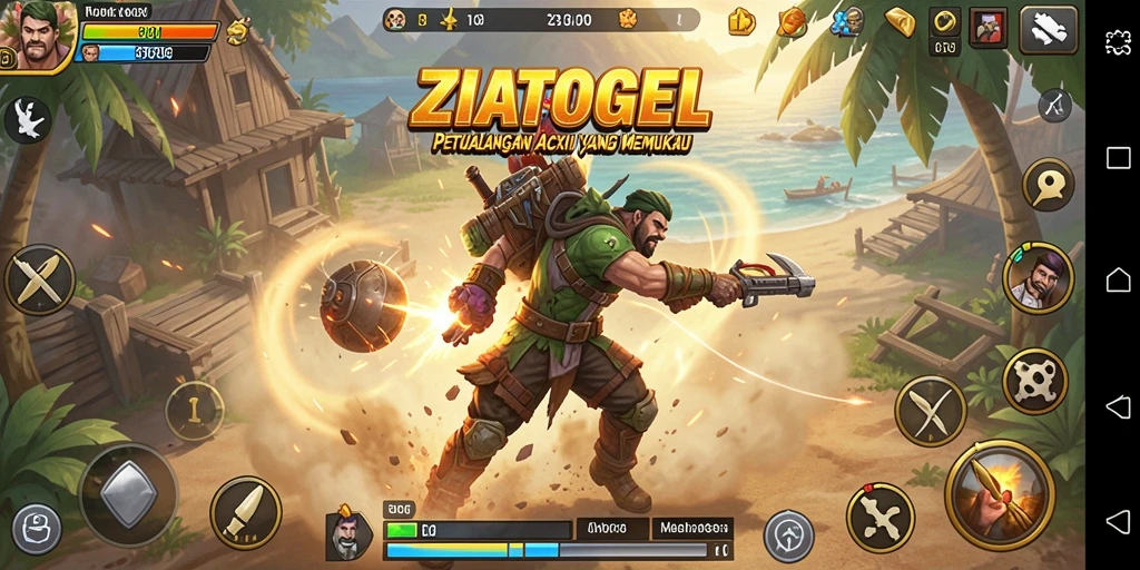 Tampilan gameplay ZIATOGEL yang menegangkan dengan aksi seru.